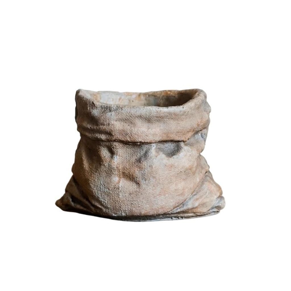 GELASIGE Flower Pots Cement Linen Pocket Flower Pot Retro Ceramic Planting Succulent Green Plant Special Flower Pot Outdoor Flower Pots