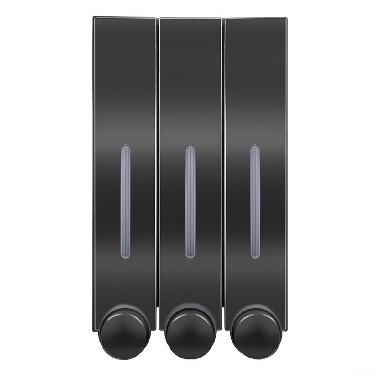 Dispenser di sapone da parete, bottiglia a 3 scomparti per gel doccia, shampoo, balsamo, 400 ml, organizer da bagno in ABS a prova di perdite, trasparente, bianco (nero tre)