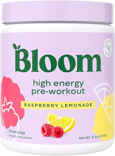 Bloom Nutrition Preentrenamiento de alta energía con beta alanina, ginseng y tirosina L para aminoenergía, cafeína natural en polvo de extracto de