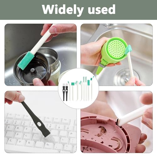 10 Stück Flaschenbürste Schwamm, Reinigungsbürste Klein,Reinigungsbürsten Set,Kleine Bürste Reinigung Flasche mit Schwamm,Fensterrillen Cleaning Brush, Reinigungsbürsten für Küche,Badezimmer