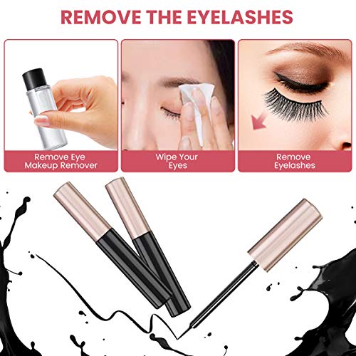 CHARMINER Magnetic Eyelashes with Eyeliner Lashes, Super Waterproof Magnetic Eyelashes with Tweezers, Women False Eyelashes 5 Style 3D Handmade Natural Eyeliner Long Lasting for Party, Daily(Pink)