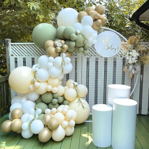 Image of Sage Green Balloons 12 inch, Dusty Green 50pcs Party Balloons | Wedding, Engagement, Bridal Shower, Baby Shower, Birthday Party Decorations