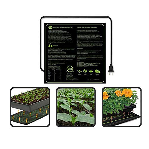 FXQIN Plant Heat Mat, Plant Growing Mat for Seed Germination, Warm Hydroponic Heating Pad for Indoor Plants, 50.8 * 50.8cm,USPlug