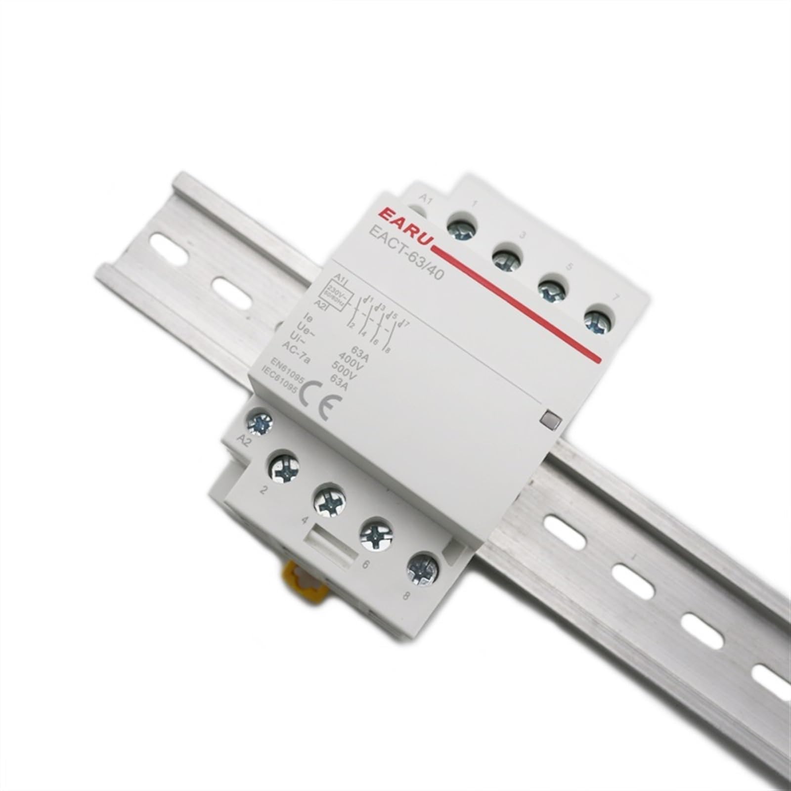 2P/4P 16-100A AC 220V DC 12V/24V 50/60Hz DIN Rail hogar AC Contactor Modular Controlador de Interruptor DIY hogar Inteligente Hotel(2P-AC 220V,63A_1NO1NC)