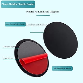 Yianerm Disques de Montage à Ventouse pour Tableau de Bord, adhésif Dashboard Pad résistant à la Chaleur pour Pare-Brise GPS Sat Nav Dash Cam Tablette Ventouse Support Disque(79mm x2) (Noir)