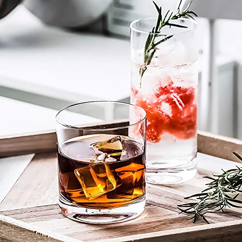 Kingrol 12 Pack Double Old Fashioned Whiskey Glasses, 10 Oz Rocks Glasses Drinking Glasses For Scotch, Bourbon, Cocktails, Beverages, Water #TOP5