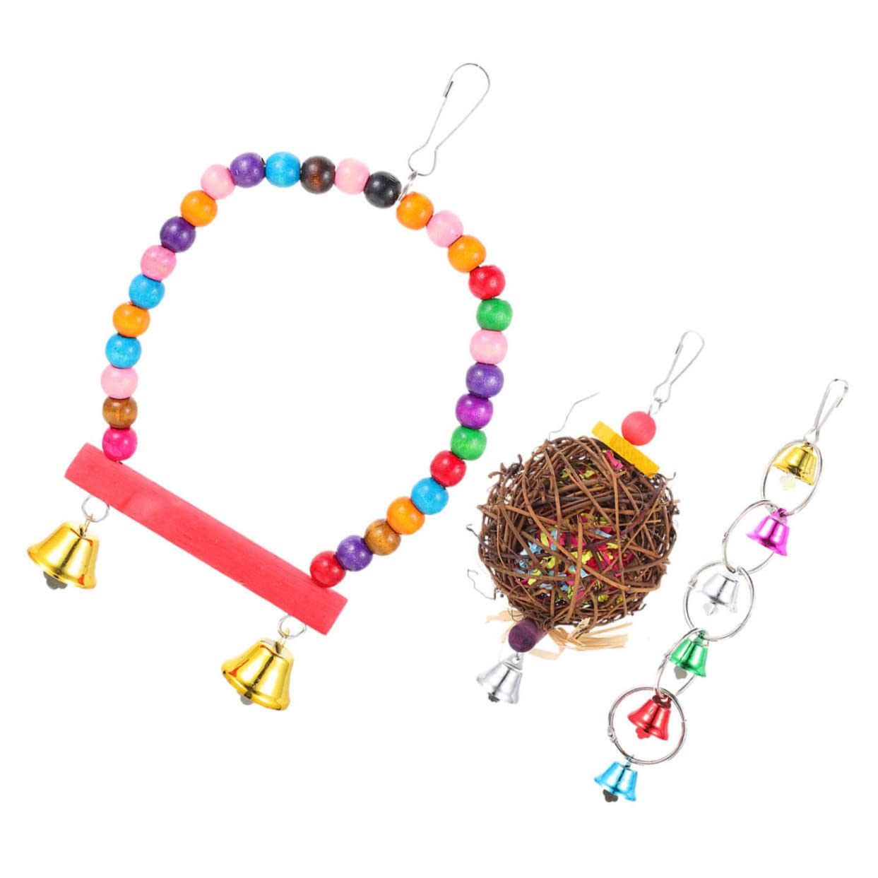 BESPORTBLE 9pièces Jouets Suspendus pour Perroquets Accessoires De Cage à Oiseaux Jouets à Mâcher pour Oiseaux De Jeu pour Exotiques