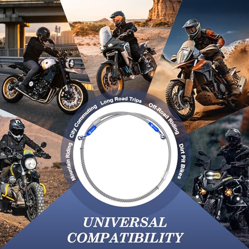 750mm 75cm S SYUU Universal Motorrad Bremsschlauch Geflochtener Hydraulikstahl Stärken Bremskupplungsöl Schlauchleitung Fahren kompatibel mit Pit Dirt Bike Enduro Motocross Street Bikes Sport Bikes