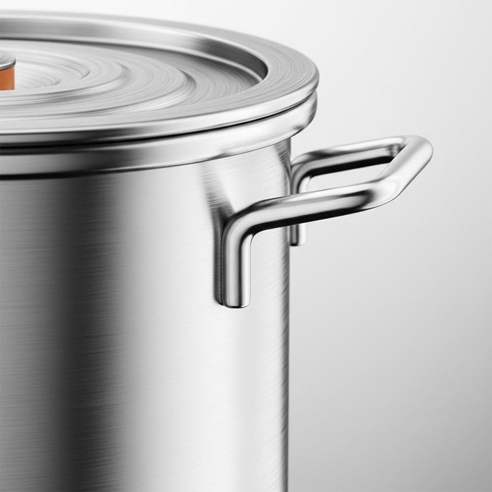 Olla Grande De Acero Inoxidable 304 con Tapa, 10 litros, Ideal para Sopas, Guisos Y Cazuelas, Hogar Y Restaurantes.