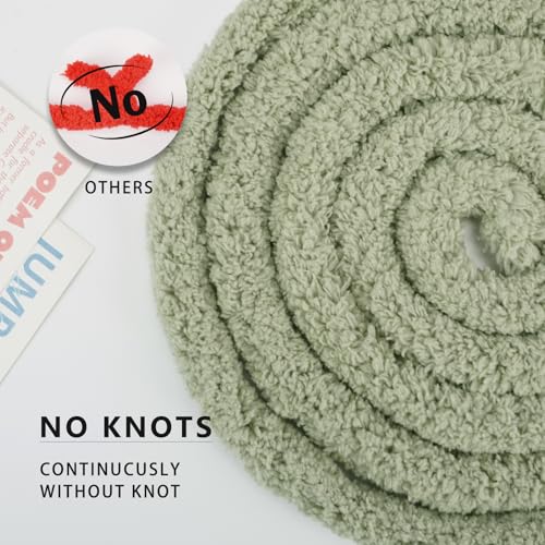 Chunky Yarn for Hand Knitting, Chunky Chenille Blanket Yarn for Crocheting, Bulky Soft Fluffy Chenille for Blanket Project, 8 Pack of 8oz/25yds, Sage Green