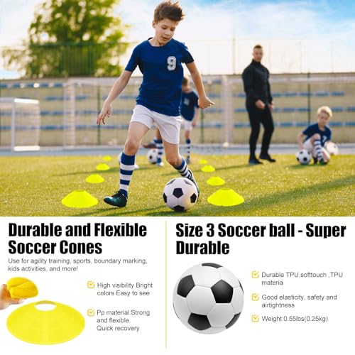 Image of Kids Soccer Goals for Backyard Set - 2 Pack of Portable Pop Up Soccer Nets with Ball,Cones,Complete Training Equipment Kit for Toddler,Youth,Kids Age 3-14,Outdoor Sports Game