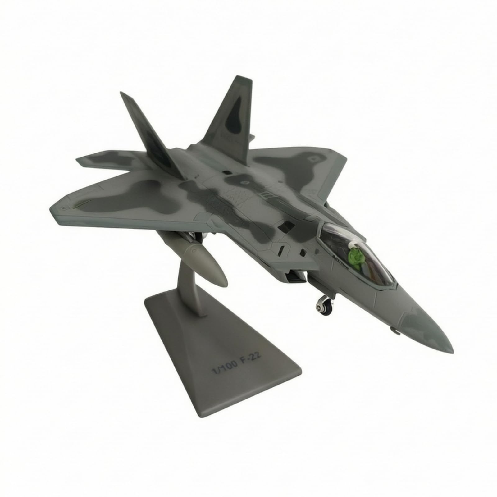 Modellino Aereo da Combattimento in Lega Jet da Caccia Aeromodello Miniatura Lega Resistente con Supporto Espositivo Design con Doppie Derive