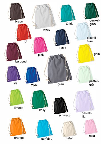 Gymtas met naam gepersonaliseerd & bedrukt | motief vos | stoffen tas schoenentas sporttas voor kinderen jongens… - Image 3