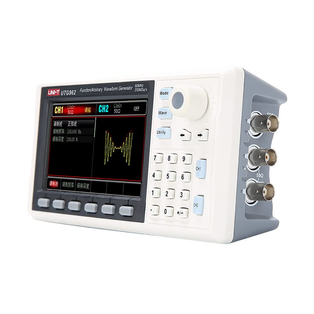 60MHz Function Signal Generator, 4.3 inch TFT LCD Screen, Frequency Meter 200MSa/s, 2 Channel DDS Pulse Frequency Meter Ac100-240v, Pulse Waveform Function Counter