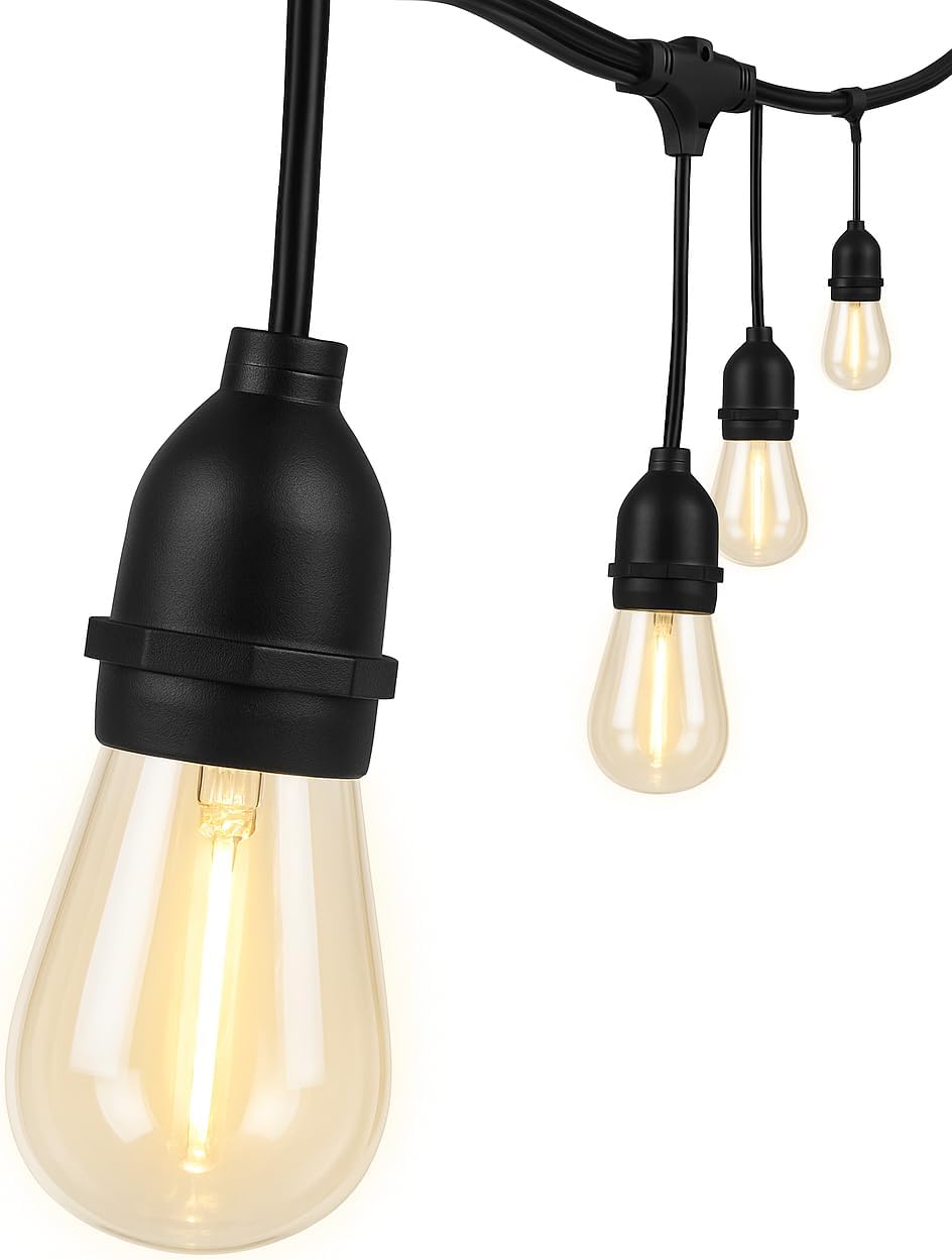 Feit Electric LED String Lights, 20ft Commercial Grade and Shatter Resistant String Lights with 10 Outdoor Sockets, Linkable, 15,000-Hour Lifetime, Wet Rated, SL20-10/FIL, 12 Bulbs Included Feit Electric LED String Lights, 20ft Commercial Grade and Shatter Resistant String Lights with 10 Outdoor Sockets, Linkable, 15,000-Hour Lifetime, Wet Rated, SL20-10/FIL, 12 Bulbs Included