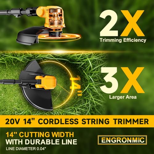 20000RPM Brushless Cordless String Trimmer for Dewalt 20v Battery(Battery Not Included) - image 4
