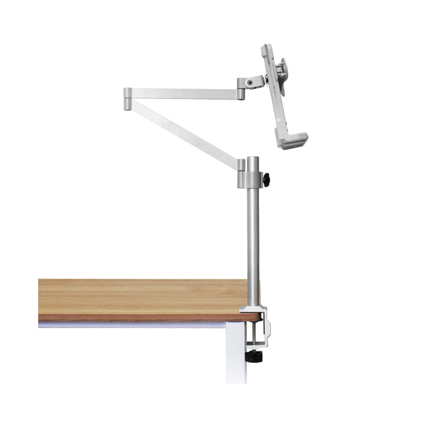 Supporto regolabile per libri con morsetto, per tablet e telefono, con clip per pagine a mani libere e supporto da scrivania girevole.