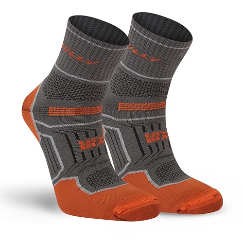 Unisex Twin Skin - Anklet - Med Running Socks, Dark Grey/Orange, Medium