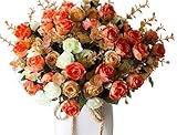 LumenTY Ramo de Rosas Artificiales de Seda Cada Pack Tiene 7 Ramas con 21 Flores Falsa Ideal para Bodas/Fiestas/cocinas y decoración del hogar