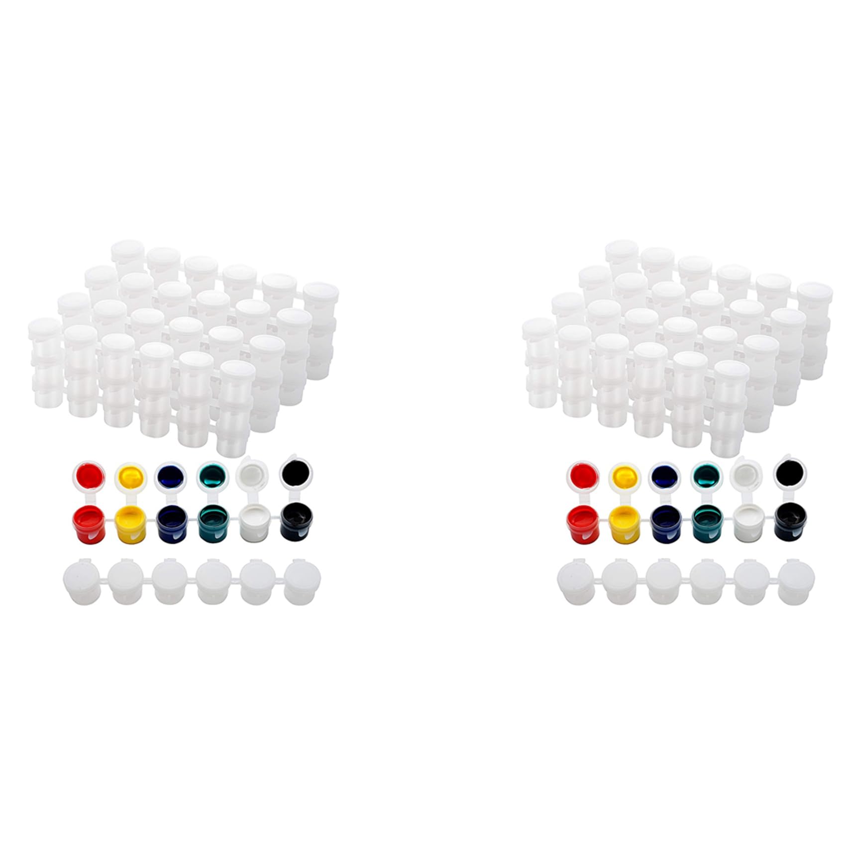 Jnchdghwa Transparent 60 Strips Empty Paint Strips Paint Cup Pots Storage Containers Painting Arts Crafts Supplies (5Ml/60Pc)
