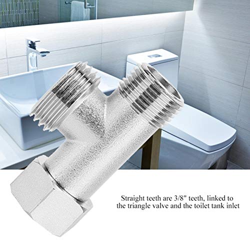 2 Stück Sprayer Connected European Standard 3/8 Zahnadapter Vernickeltes Material 3-Wege-Anschlussventil Toilettenumlenkventil Adapter Spülventil