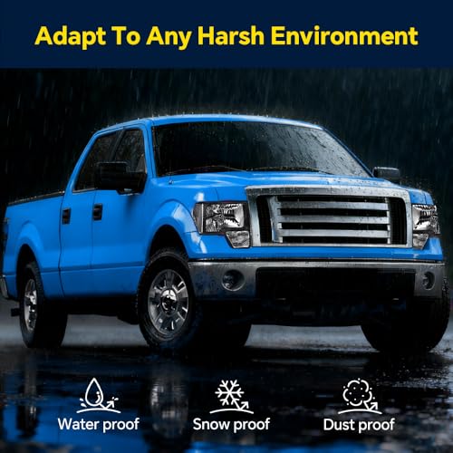 Image of GRAND ORANGE Headlights Assembly Compatible with 2009-2014 Ford F150 Headlamps Driver & Passenger Side Clear Lens Black Housing Clear Reflector DL3Z13008AFO2502289
