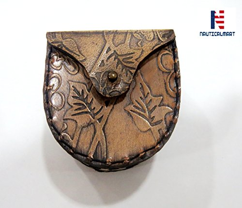 Estuche Vintage de Cuero Grabado con Cierre Magnético para Brújula (Estuche Hoja) NauticalMart miniatura 2