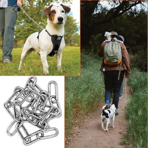 Mbsomnus 10 Metre Heavy Duty Chain 3 mm Galvanized Chain Links Metal Chain Steel Chain Extra Strong Welded Link with Carabiner Thick Chain for Gate Padlock Fence Gate Swing Hanging Chain Bike Cycle - Image 3