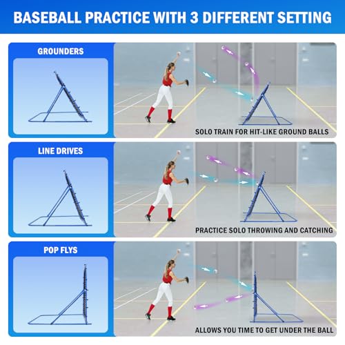 Image of Soccer Baseball Rebounder Soccer Goal Net, Volleyball Rebound Pitchback Net | Quick Switch Angle Soccer Softball Training for Ball Control, Passing, Bounce Back Practice, Easy Setup Lacrosse Soccer Gifts