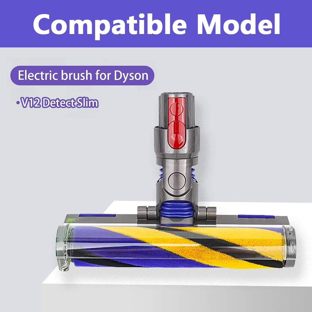 V12 Slim Elektrische Bürste Für Dyson V12 Detect Slim/Digital Slim LED-Leuchten Ersatzteile,Elektrischer LED Fluffy Soft Roller Reinigungskopf Für Dyson V12 Digital Slim