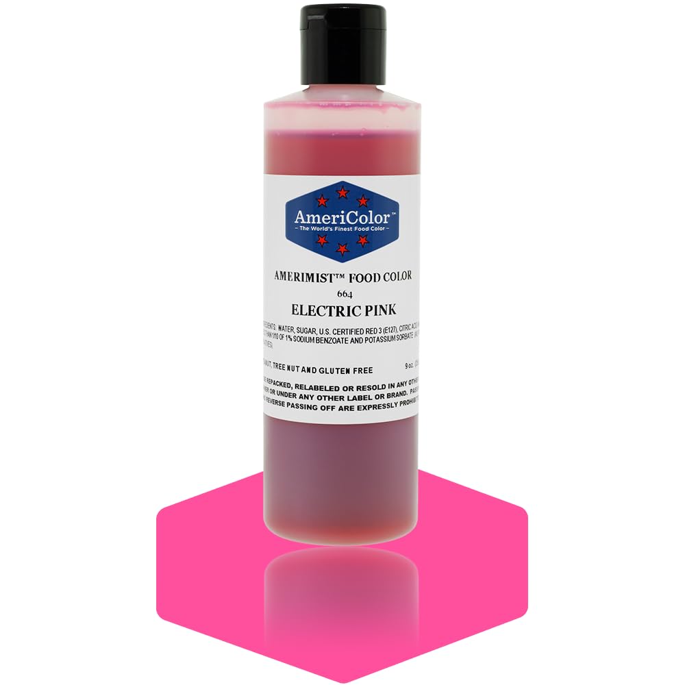 AmeriColor AmeriMist Electric Pink Airbrush Food Color, 9 oz