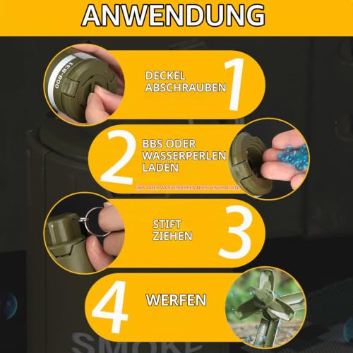 Gunyoo M18 Granate Spielzeug Kunststoff Handgranaten Spielzeug für Outdoor CS Spiel Cosplay Requisiten Geschenk 14+ (Green)