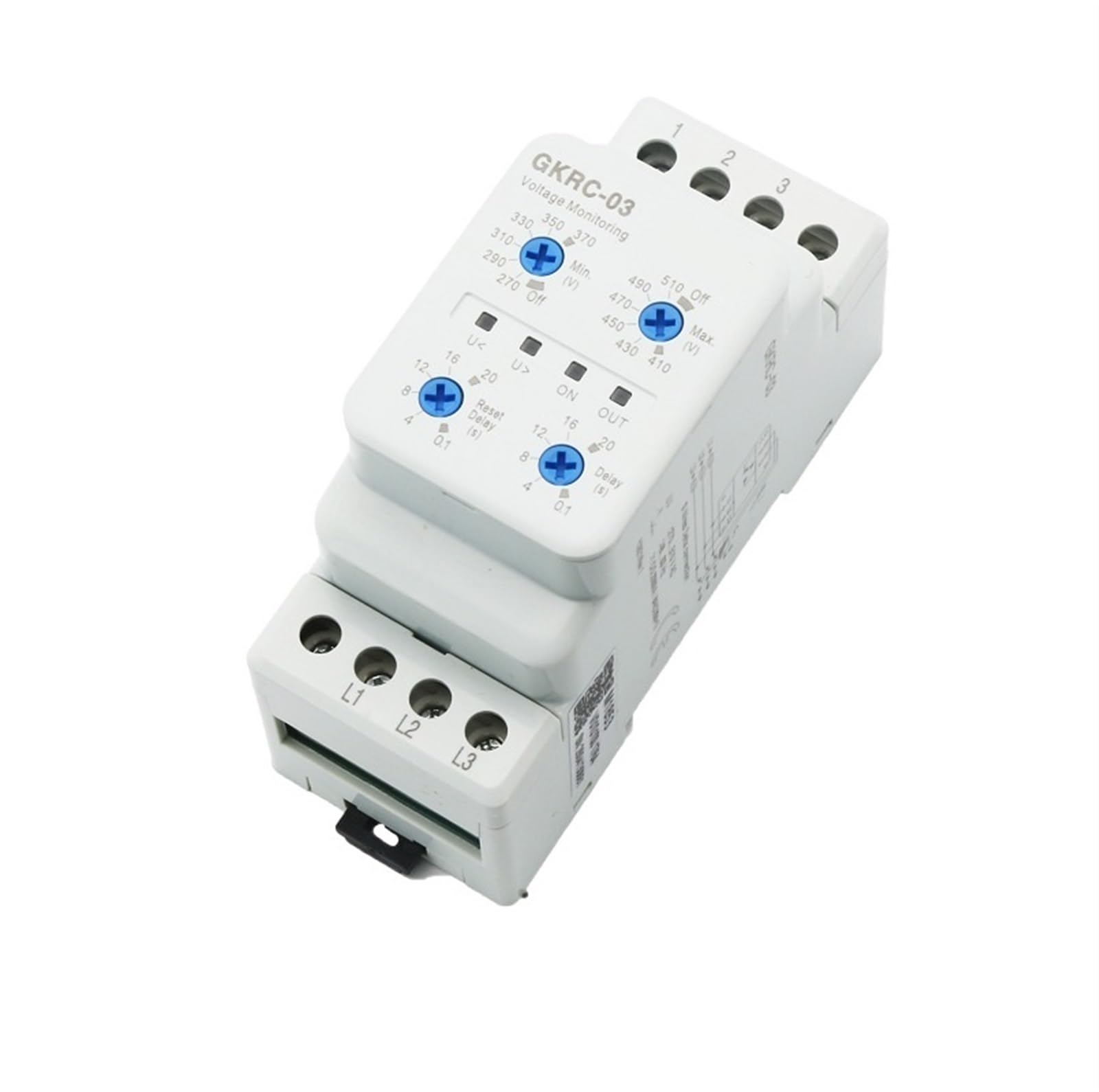 GKRC-03 GKRC-03F Relè di monitoraggio Tensione su Guida DIN 3 Fasi 3 Fili Protezione da sotto e sovratensione