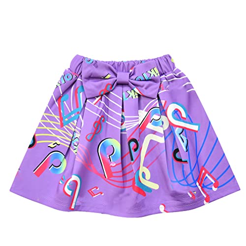 Image of D.O.T 3pcs Tic Toc Girl Skirt Sets T Shirt Top Bowknot Skirt with Bag Outfits