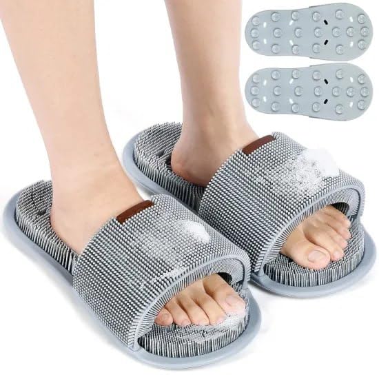 SHOPECOM Shower Feet Scrubber Non-Slip Foot Cleaner Washer for Shower Easy Feet Silicone Foot Scrubber for Shower Floor Foot Scrub Massage Slipper Brush with Suction Cups Dead Skin Remover-image-34