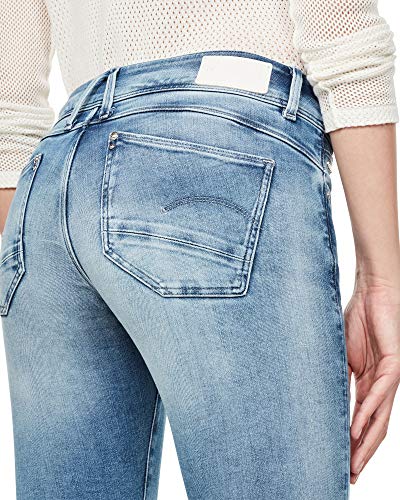 G-STAR RAW Damen Lynn Mid Skinny Ripped Edge Ankle Shorts, Blau (Sun Faded Azurite D08616-C296-B471), 23W / 32L – Ansicht 3