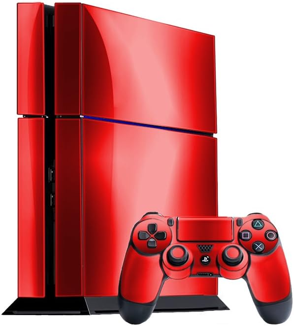 Red Chrome Mirror - Vinyl Decal Mod Skin Kit by System Skins - Compatible with PlayStation 4 Console (PS4)