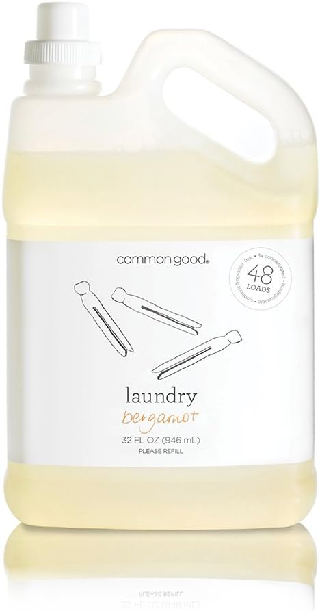 Laundry Detergent, Plant-Based Ingredients, Enzymes for Powerful Stain Removal and Readily Biodegradable, Leaping Bunny Certified, 48 Loads (Bergamot Scent, 32 ounces)