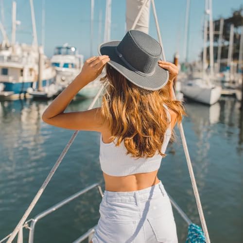 American Hat Makers Cabana Wide Brim Sun Hat | Handcrafted, Breathable, UPF 50 & Water-Resistant | Perfect for Outdoors - Image 8