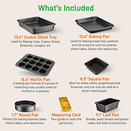 NutriChef-6-Piece-Nonstick-Baking-Pans-Set-Black-Carbon-Steel-with-Premium-Non-Stick-Coating-Includes-Cookie-Baking-Sheets-12-Cup-Muffin-Pan-Roasting-Pan-Loaf-Cake-Pans-Dishwasher-Safe NutriChef 6 Piece Nonstick Baking Pans Set Black Carbon Steel with Premium Non Stick Coating Includes Cookie Baking Sheets 12 Cup Muffin Pan Roasting Pan Loaf Cake Pans Dishwasher Safe