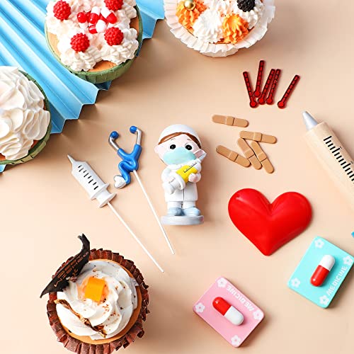 21 Pcs Nursing Cake Toppers Nursing Cupcake Toppers Nurse Graduation Cake Decorations Rn Party Favors Nurse Decorations For Nursing School Graduation Party Doctor Nurse Theme Party Supplies #TOP3