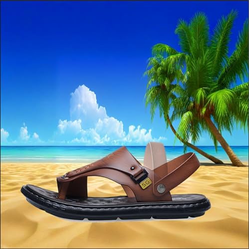 CLSQLXYJZC Summer Plantar Fasciitis Slippers Mens, Men's Slip-On Open Toe Bunion Corrector Sandals with Arch Support, Two Uses Orthopedic Large Toe Bone Corrector Flip Flops, for Dad on Christmas4