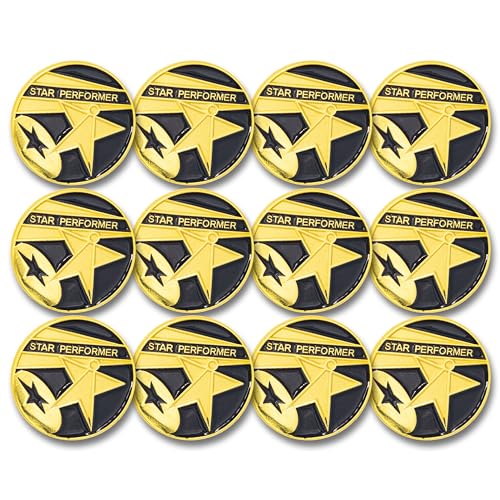 Image of SHOP AWARDS AND GIFTS Enamel Lapel Pins for Students Appreciation Reward Teacher Supplies Employees, Pack of 12, 3 /4 Inch