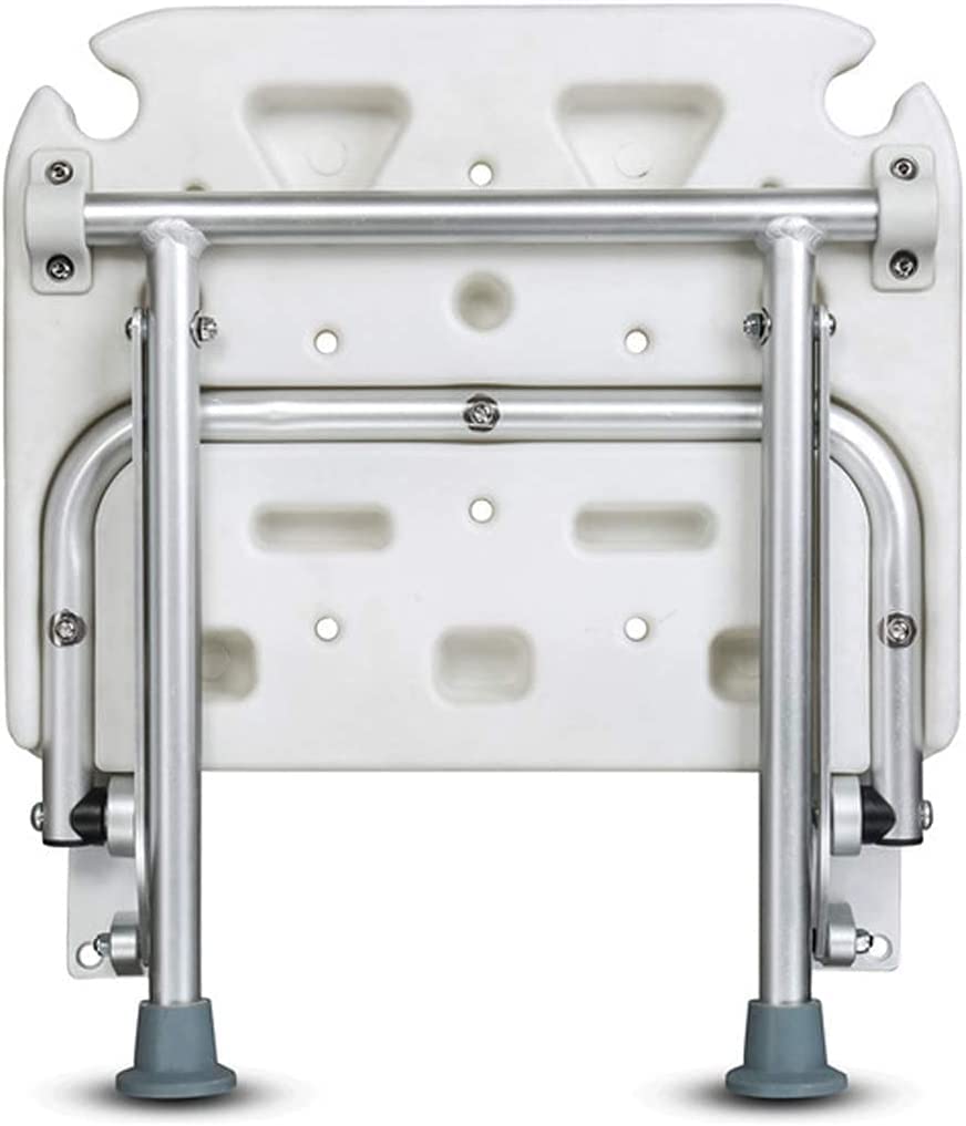Asiento de Ducha abatible montado en la Pared Taburete de ducha Asiento de baño plegable montado en la pared Silla de ducha plegable Bancos de ayuda for el baño for ancianos con pata de apoyo Marco de