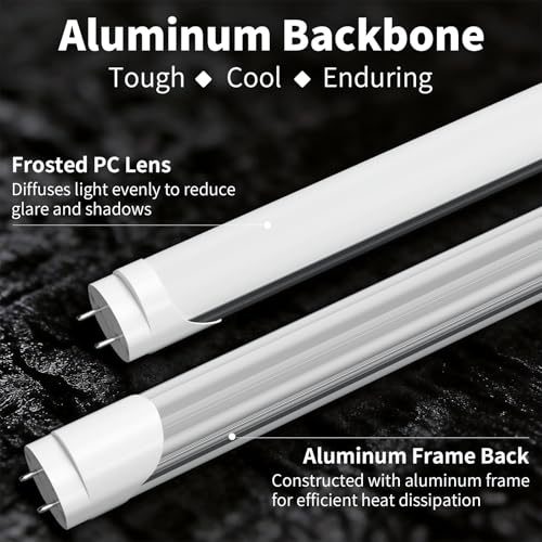 Image of 16-Pack Fluorescent Light Bulbs 48 inch, T8 LED Bulb 4 Foot Type A+B Replacement for F32T8 or F40T12 Tube, 24W 3200LM 5000K Daylight, Double or Single End Powered