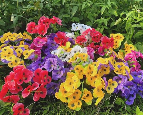 Kimbovillea PANSY-12P-MIXED 12 Bundles Artificial Pansy Flowers Faux Plastic Wild Flowers Bushes thumb #3