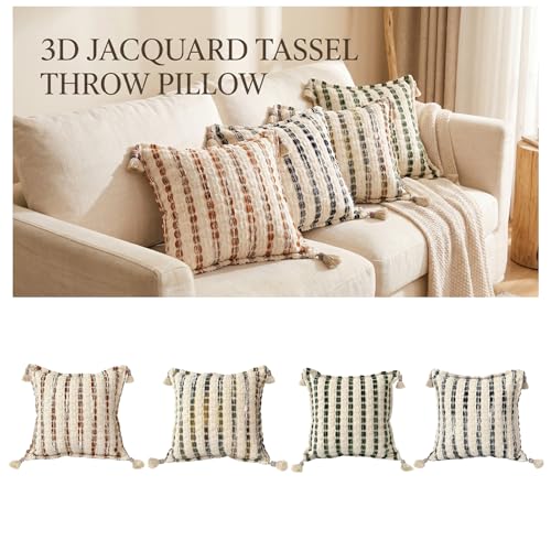 Coussin en velours à rayures colorées oreiller décoratif doux avec insert