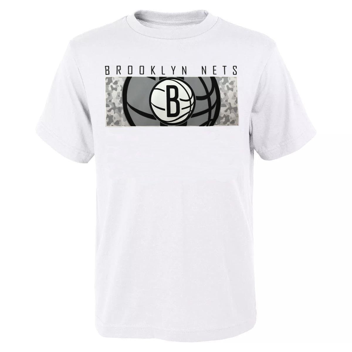 Outerstuff Brooklyn Nets Boys Size 4-18 Tonal Camo Team Logo T-Shirt