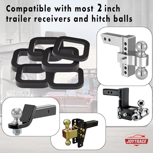 Image of 6 Pack - Multiple Size Combination,2 Inch Hitch Receiver Silencer Pad - Compatible with Most 2 Inch Trailer Hitch Receiver