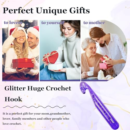 Hobekoee HOBEKOEE-614 25Mm Large Crochet Hook For Chunky Yarn,Ergonomic Crochet Needles thumb #6